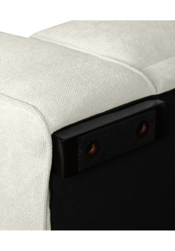 California sofa, med hyre sjeselong og 2 armlener - ekte stoff og svart metall