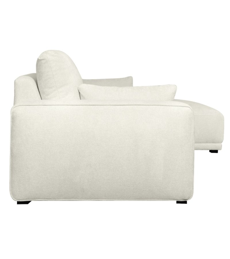 California sofa, med hyre sjeselong og 2 armlener - ekte stoff og svart metall