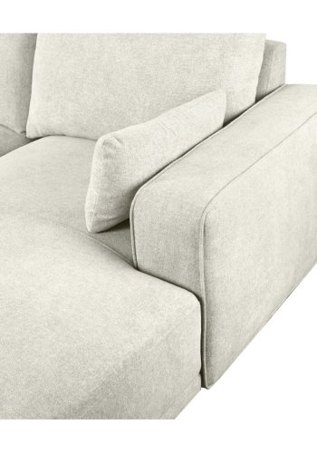 California sofa, med hyre sjeselong og 2 armlener - ekte stoff og svart metall