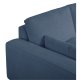 California-Sofa mit Chaiselongue rechts und 2 Armlehnen – blauer Stoff und schwarzes Metall