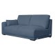 California-Sofa mit Chaiselongue rechts und 2 Armlehnen – blauer Stoff und schwarzes Metall