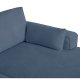 California-Sofa mit Chaiselongue rechts und 2 Armlehnen – blauer Stoff und schwarzes Metall