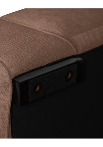 California sofa, med hyre sjeselong og 2 armlener - ruststoff og sort metall