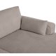 California-Sofa mit Chaiselongue rechts und 2 Armlehnen – brauner Stoff und schwarzes Metall