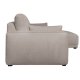 California-Sofa mit Chaiselongue rechts und 2 Armlehnen – brauner Stoff und schwarzes Metall