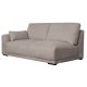 California-Sofa mit Chaiselongue rechts und 2 Armlehnen – brauner Stoff und schwarzes Metall