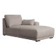 California-Sofa mit Chaiselongue rechts und 2 Armlehnen – brauner Stoff und schwarzes Metall