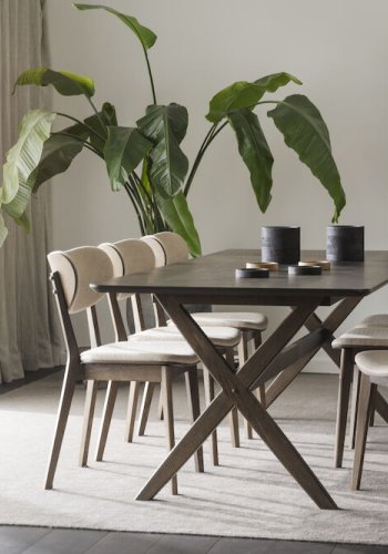 ROWICO Calverton spisebord, med uttrekk - brun eikefiner og eik (230x95)