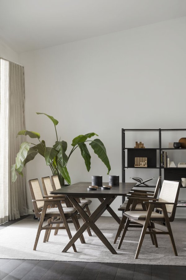 ROWICO Calverton spisebord, med uttrekk - brun eikefiner og eik (230x95)