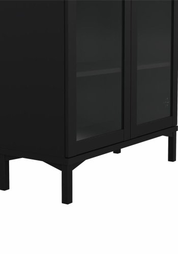 TVILUM Roma porcel�nsskab med 2 l�ger, mat sort, 88,7 x 36,25 x 202,8 cm