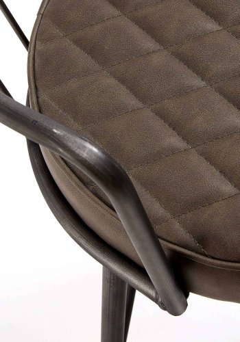 KAVE HOME Tiva barstol - brunt syntetisk skinn og stl 