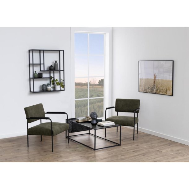 Seaford vgreol - sort melamin ask/metal, m. 3 hylder