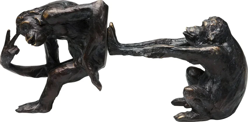 KARE DESIGN Monkey boksttte - svart polyresin (sett med 2)