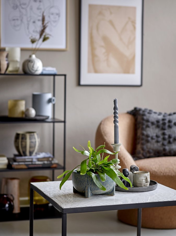 BLOOMINGVILLE Twist Candle, Gr, Parafin, Sett med 4, D2,2xH30 cm