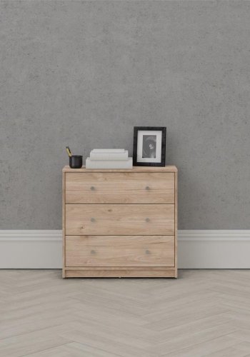 TWILUM May kommode, m. 3 skuffer - naturfolie og plast