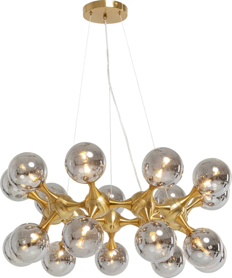 KARE DESIGN Atomic Balls loftlampe - slv glas og messing stl