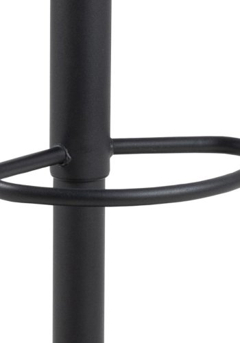 ACT NORDIC Flynn Barhocker, mit Rückenlehne, Drehfunktion, Gaskartusche, Fußstütze – graubrauner Stoff und schwarzer Stahl