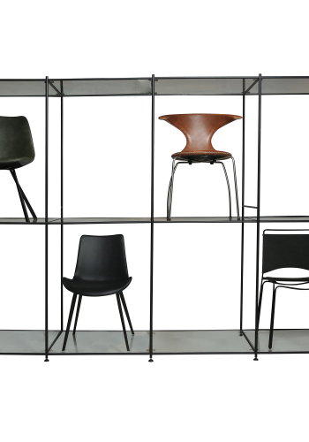 DAN-FORM DAN-FORM stoledisplay med plads til 8 stole, m. glashylder - sort lak