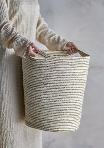 BLOOMINGVILLE Selena-kurv, hvit, jute