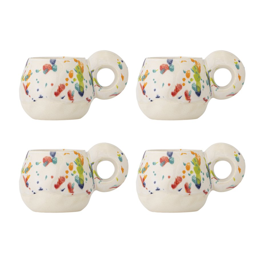 BLOOMINGVILLE Freckles Tasse, Rot, Steingut (T10xH9 cm, 4er Set)