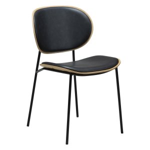 DANFORM Clementina spisebordsstol - Ravn sort kunstlder/hvidkalket egefinr/sort stl