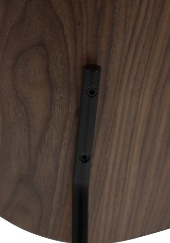 DANFORM Clementina Esszimmerstuhl - Rabenschwarzes Kunstleder/Walnussfurnier/schwarzer Stahl