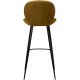 DAN-FORM Cloud Barhocker, mit Rückenlehne und Fußstütze – bronzefarbener Samt und schwarzer Stahl