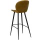 DAN-FORM Cloud Barhocker, mit Rückenlehne und Fußstütze – bronzefarbener Samt und schwarzer Stahl