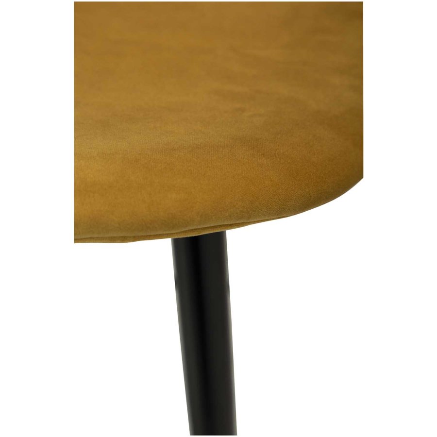 DAN-FORM Cloud Barhocker, mit Rückenlehne und Fußstütze – bronzefarbener Samt und schwarzer Stahl