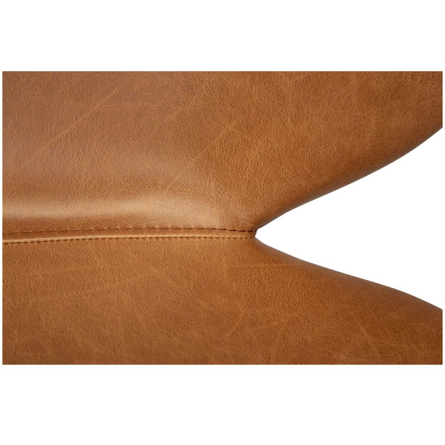 DAN-FORM Cloud barkrakk, med ryggsttte og fotsttte - vintage lysebrunt kunstskinn og svart stl