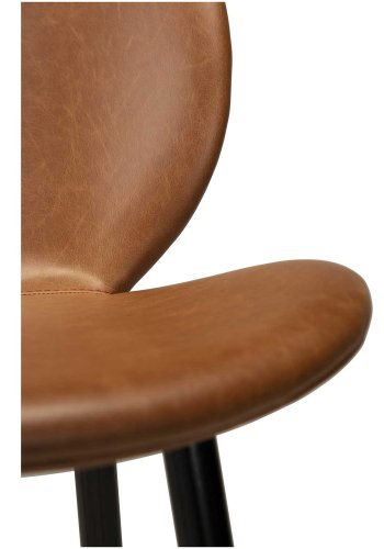 DAN-FORM Cloud barkrakk, med ryggsttte og fotsttte - vintage lysebrunt kunstskinn og svart stl