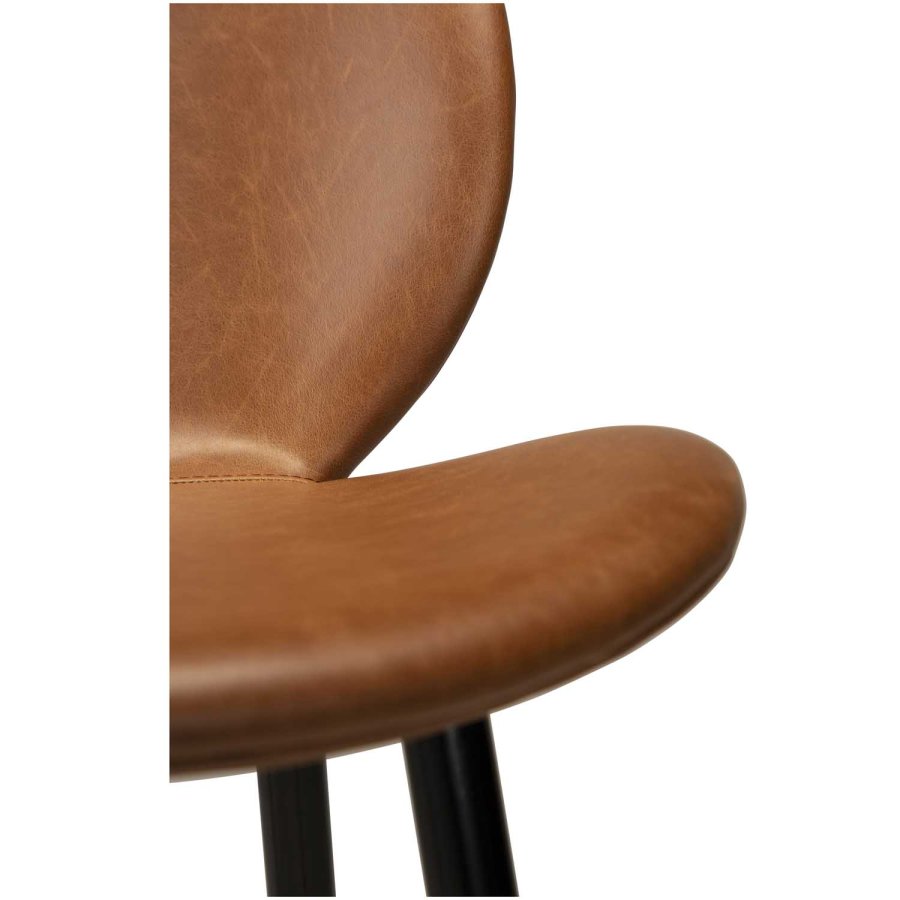 DAN-FORM Cloud barkrakk, med ryggsttte og fotsttte - vintage lysebrunt kunstskinn og svart stl