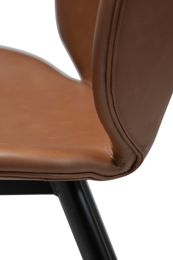 DANFORM Cloud spisebordsstol - cognac kunstlder og sort stl