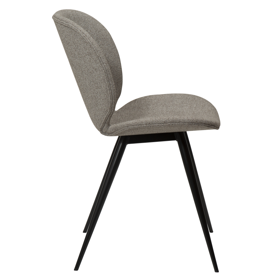 DAN-FORM CLOUD spisebordsstol - Pebble earth boucl stof og sort metal