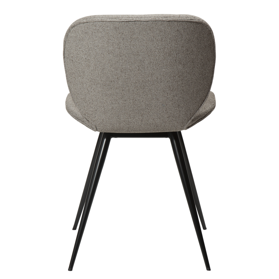 DAN-FORM CLOUD spisebordsstol - Pebble earth boucl stof og sort metal