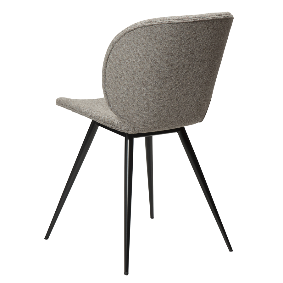 DAN-FORM CLOUD spisebordsstol - Pebble earth boucl stof og sort metal