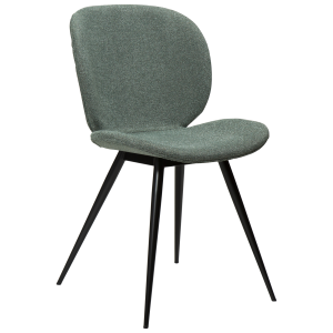 DAN-FORM CLOUD spisebordsstol - Pebble grn boucl stof og sort metal