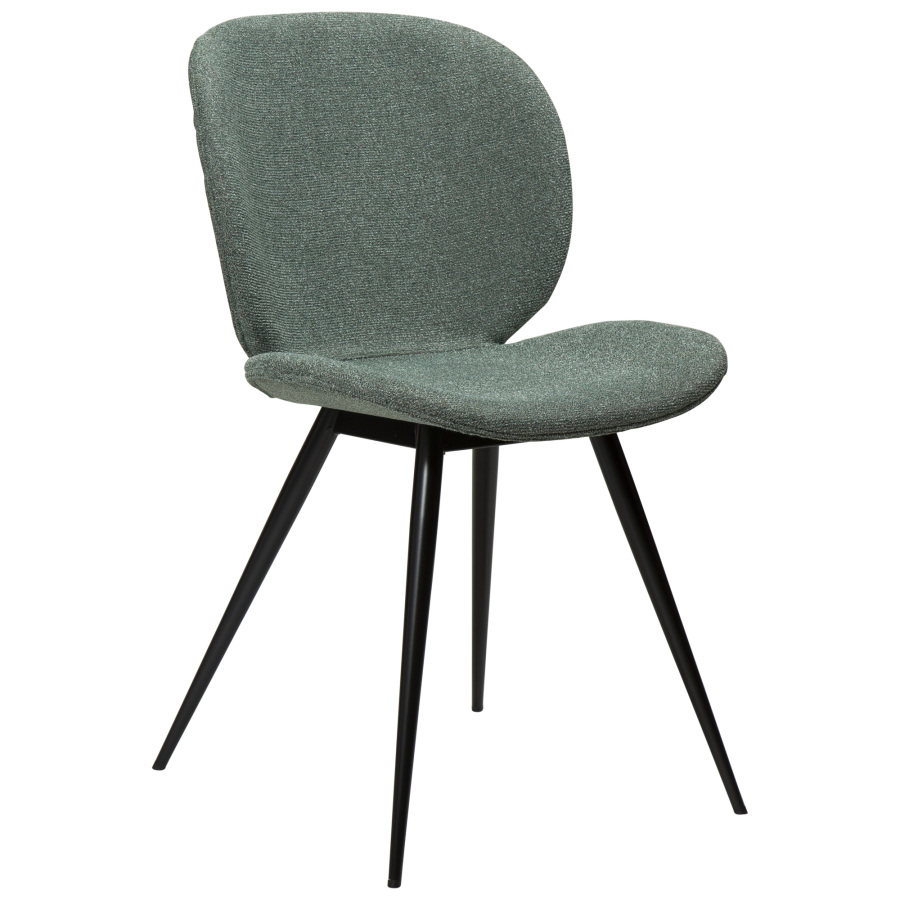 DAN-FORM CLOUD spisebordsstol - Pebble grn boucl stof og sort metal