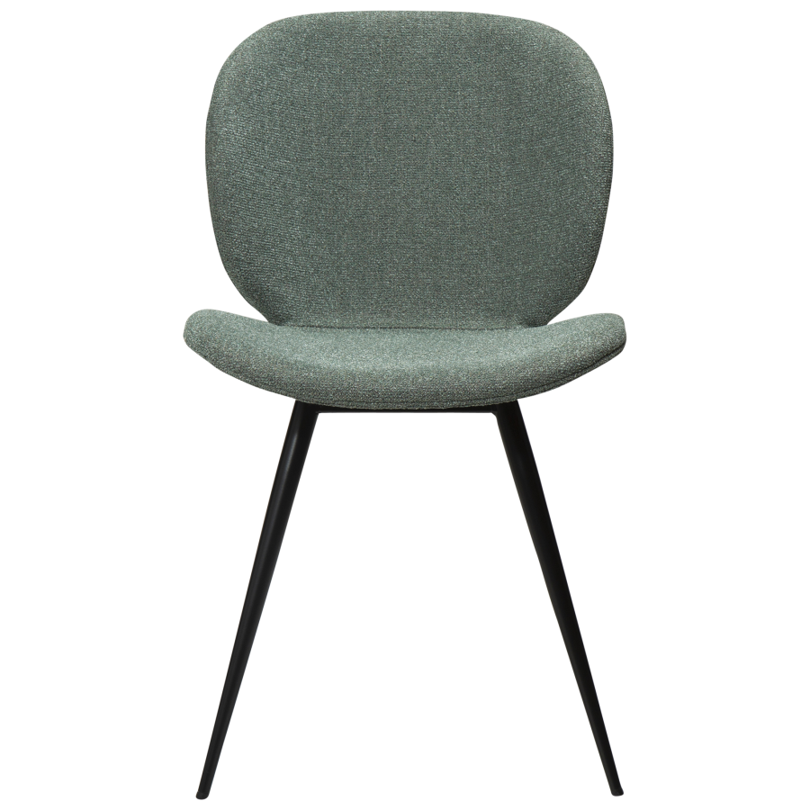 DAN-FORM CLOUD spisebordsstol - Pebble grn boucl stof og sort metal