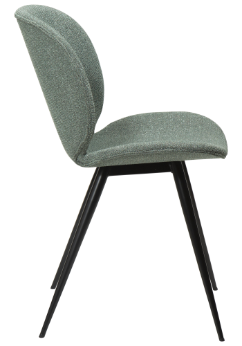 DAN-FORM CLOUD spisebordsstol - Pebble grn boucl stof og sort metal