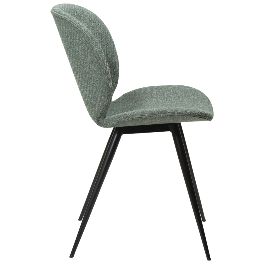DAN-FORM CLOUD spisebordsstol - Pebble grn boucl stof og sort metal