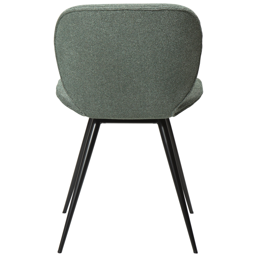 DAN-FORM CLOUD spisebordsstol - Pebble grn boucl stof og sort metal