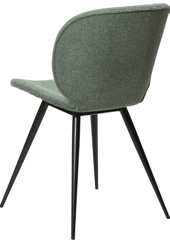 DAN-FORM CLOUD spisebordsstol - Pebble grn boucl stof og sort metal