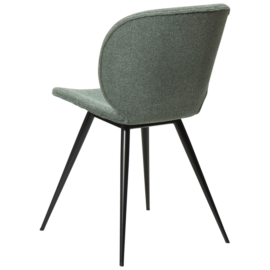 DAN-FORM CLOUD spisebordsstol - Pebble grn boucl stof og sort metal