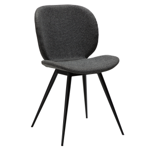 DAN-FORM CLOUD spisebordsstol - Pebble gr boucl stof og sort metal