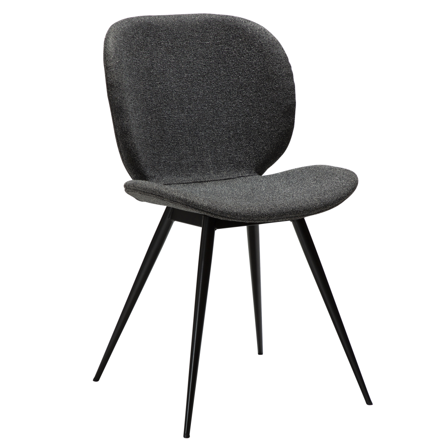 DAN-FORM CLOUD spisebordsstol - Pebble gr boucl stof og sort metal
