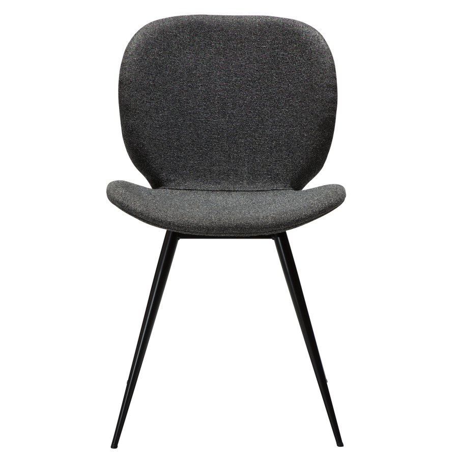 DAN-FORM CLOUD spisebordsstol - Pebble gr boucl stof og sort metal