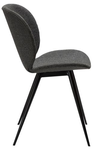 DAN-FORM CLOUD spisebordsstol - Pebble gr boucl stof og sort metal