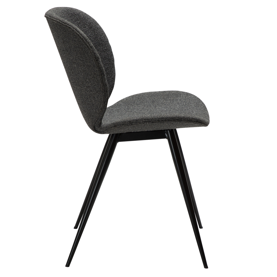 DAN-FORM CLOUD spisebordsstol - Pebble gr boucl stof og sort metal