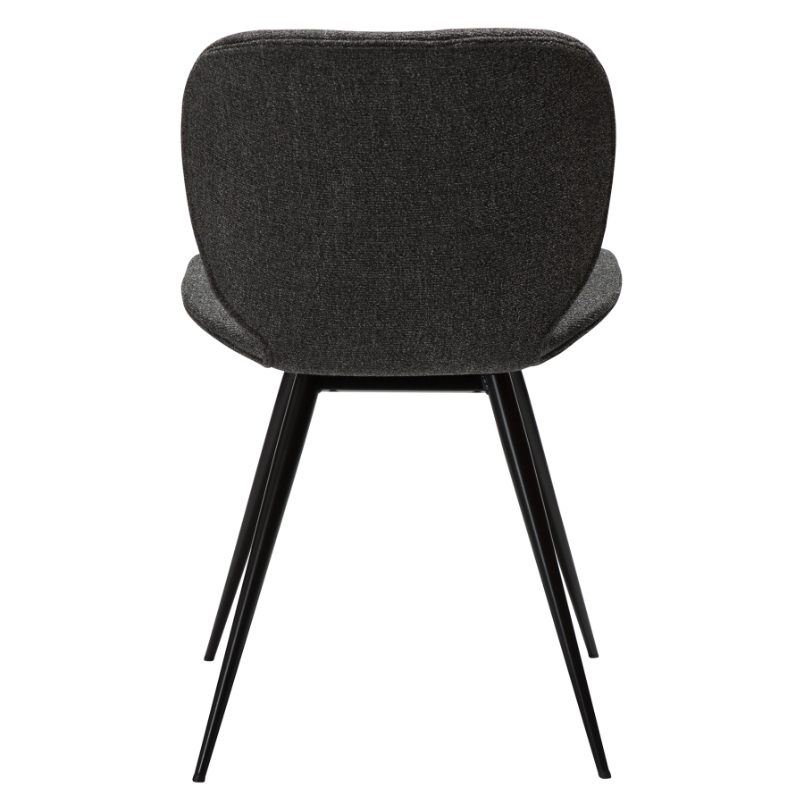 DAN-FORM CLOUD spisebordsstol - Pebble gr boucl stof og sort metal